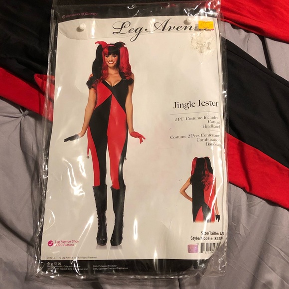 Leg Avenue Jingle Jester Halloween Costume (L) - Picture 11 of 13